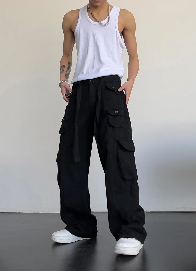 Herren-Cargohose mit weitem Bein-Cargo Hose-87