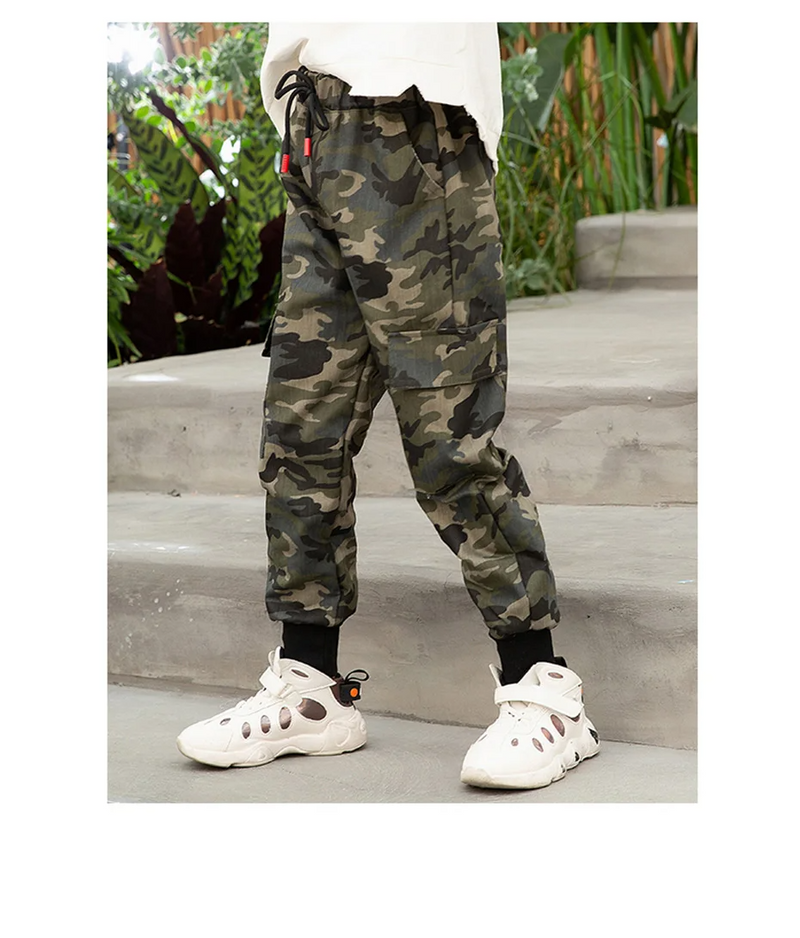 Camouflage-jogger-cargohose für mädchen-Cargo Hose - +5