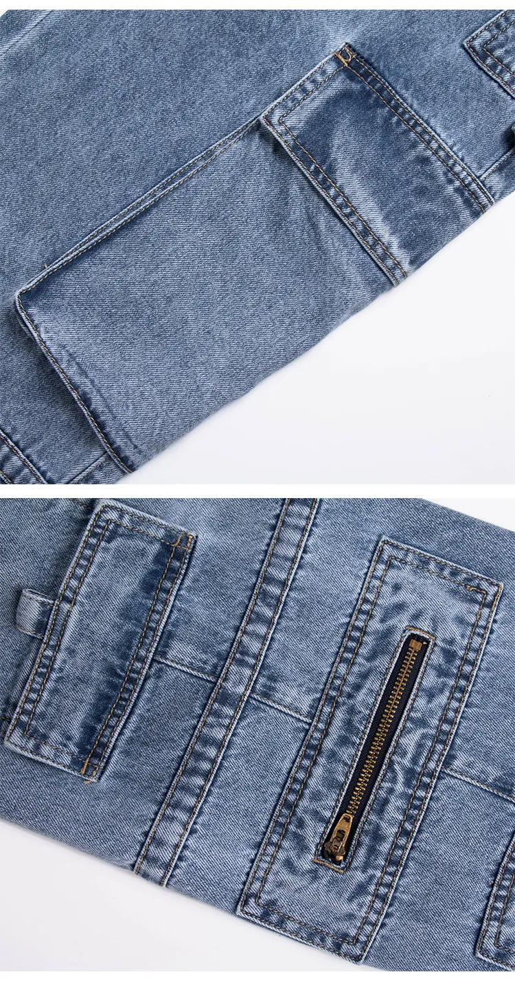 Cargo-Jeans für Damen: ein zeitloses Blau für vielseitige Styles-Cargo Hose - +655