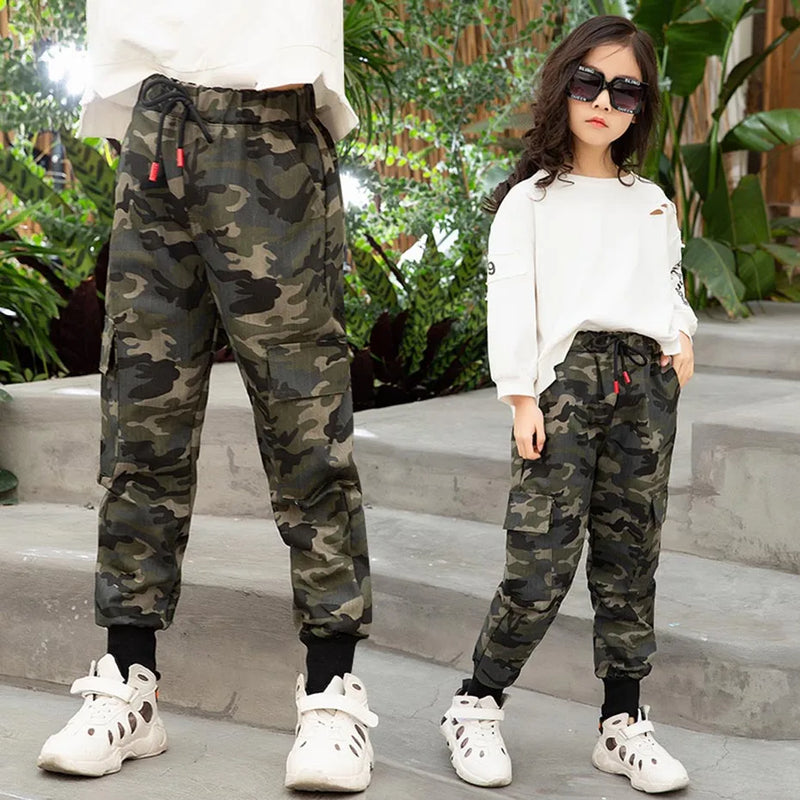 Camouflage-jogger-cargohose für mädchen-Cargo Hose - 6