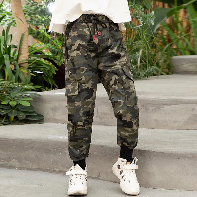 Camouflage-jogger-cargohose für mädchen-Cargo Hose - 