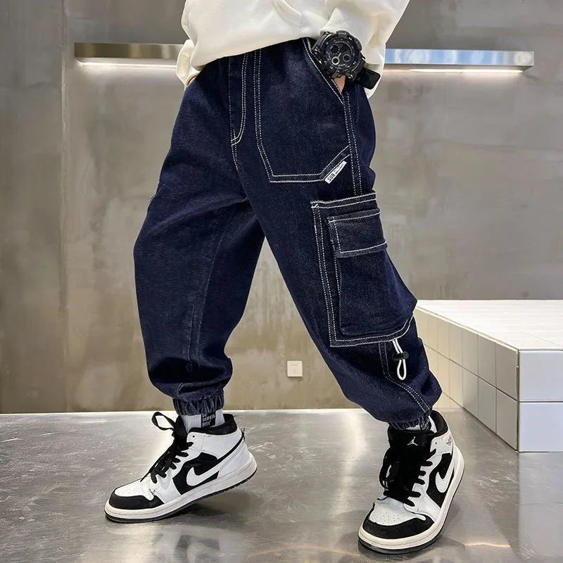 Cargo-Jeans mit entspannter Passform für coole Teenager-Cargo hOSE -414