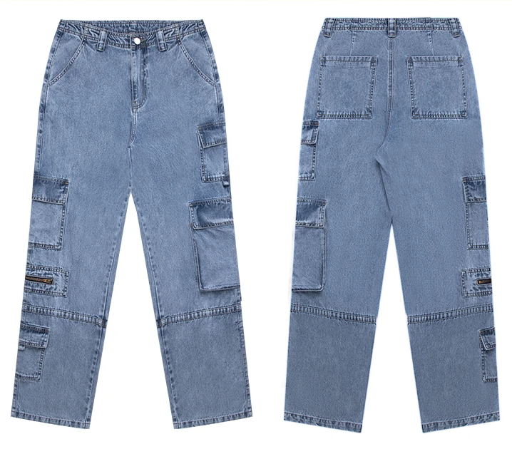 Cargo-Jeans für Damen: ein zeitloses Blau für vielseitige Styles-Cargo Hose - 65