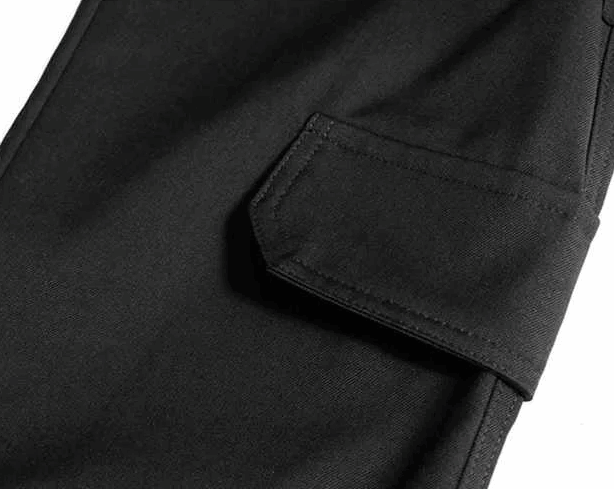 Schwarze Cargohose für Damen: Stylische High Waist mit elastischem Bund-Cago hose - 7