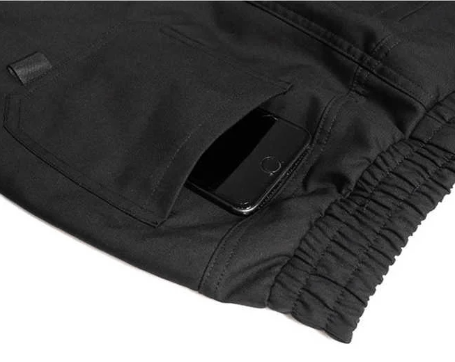 Schwarze Cargohose für Damen: Stylische High Waist mit elastischem Bund-Cago hose - 75