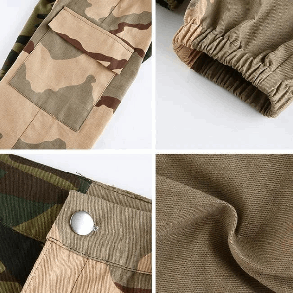 Streetwear-Kunst: Camouflage-Cargohose für Damen-Cargo Hose -32